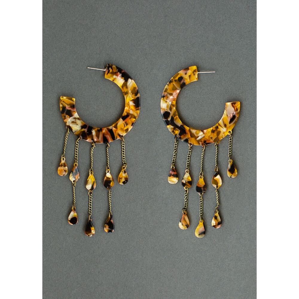 Joyfolie Mia Joy Vickey Earrings in Amber Tortoise
